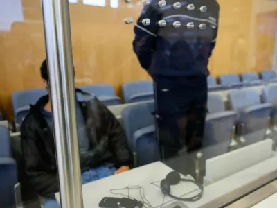 Issa Al Hasan, a Syrian national later convicted of stabbing three people at a festival in the German city of Solingen in 2024, waits for his verdict in a courtroom in Duesseldorf, Germany September 10, 2025. REUTERS/Jana Rodenbusch