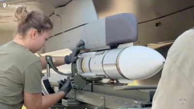 A member of personnel works after the French armed forces mobilised three Rafale fighter jets following the launch of the Eastern Sentry operation to bolster the defence of NATO's eastern flank in response to Russian drone incursions into Polish airspace, in a location given as Poland in this screen grab from a handout video released on September 12, 2025. French Armed Forces/Handout via REUTERS THIS IMAGE HAS BEEN SUPPLIED BY A THIRD PARTY. NO RESALES. NO ARCHIVES. MANDATORY CREDIT