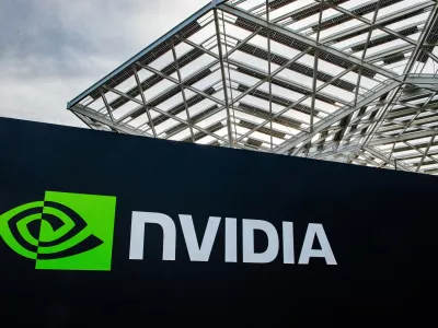 FILED - 23 February 2024, US, Santa Clara: The logo of the chip company Nvidia pictured at the headquarters in Silicon Valley. Photo: Andrej Sokolow/dpa