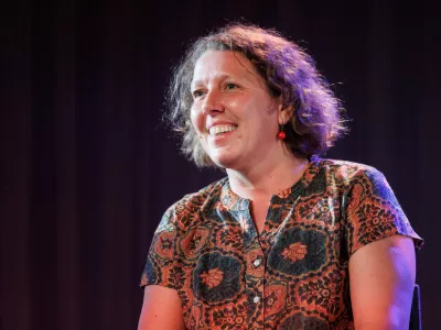 Ljubljana, Cankarjev dom.Pogovor z nominiranci in razglasitev dobitnika nagrade Marjana Rozanca za najboljso esejisticno zbirko.Nominiranka Ursa Zabukovec s knjigo Dostojevski in transhumanizem. 