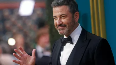 FILE PHOTO: Jimmy Kimmel arrives at the 74th Primetime Emmy Awards held at the Microsoft Theater in Los Angeles, U.S., September 12, 2022. REUTERS/Aude Guerrucci/File Photo