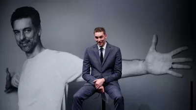 ﻿Soccer Football - Pau Gasol Press Conference - Theatre Liceu, Barcelona, Spain - October 5, 2021 Pau Gasol during the press conference REUTERS/Albert Gea