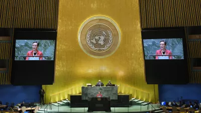 FILE - Jamaica's Minister for Foreign Affairs and Foreign Trade Kamina Johnson Smith addresses the 79th session of the United Nations General Assembly, Friday, Sept. 27, 2024. (AP Photo/Pamela Smith, File)