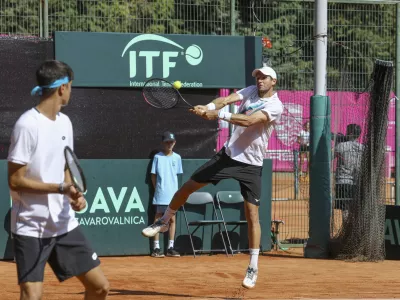 Blaž Rola- 16.09.2023 – tenis moški – Slovenija: Luksemburg, dvoboj v drugi evro-afriški skupini, Davisov pokal, II. svetovna skupina //FOTO: Luka Cjuha
