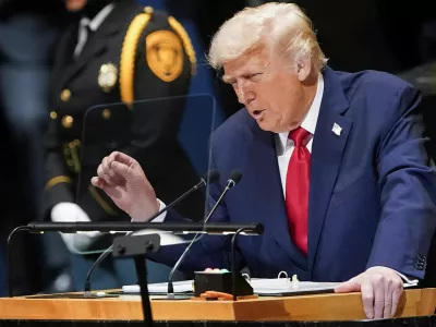 U.S. President Donald Trump addresses the 80th United Nations General Assembly, in New York City, New York, U.S., September 23, 2025. REUTERS/Al Drago