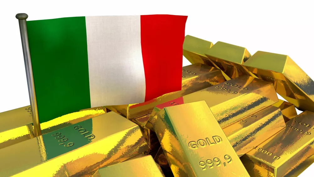 Italian national economy concept with gold bullion on white background / Foto: Meronn