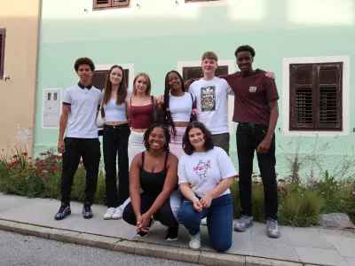 projekt Erasmus+, izmenjava dijakov, študentov, učencev, Gimnazija Tolmin, Dora Lipušček, Jana Kragelj, Lara Bucik, Brin Krivec, Aleksander, Andrea, Rodrigue, Malaika Kloh / Foto: Nataša Bucik Ozebek