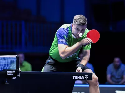 22.06.2025 - polfinale: Darko Jorgić VS Felix Lebrun, domači namiznoteniški turnir WTT Star Contender v Ljubljani FOTO: Nik Erik Neubauer