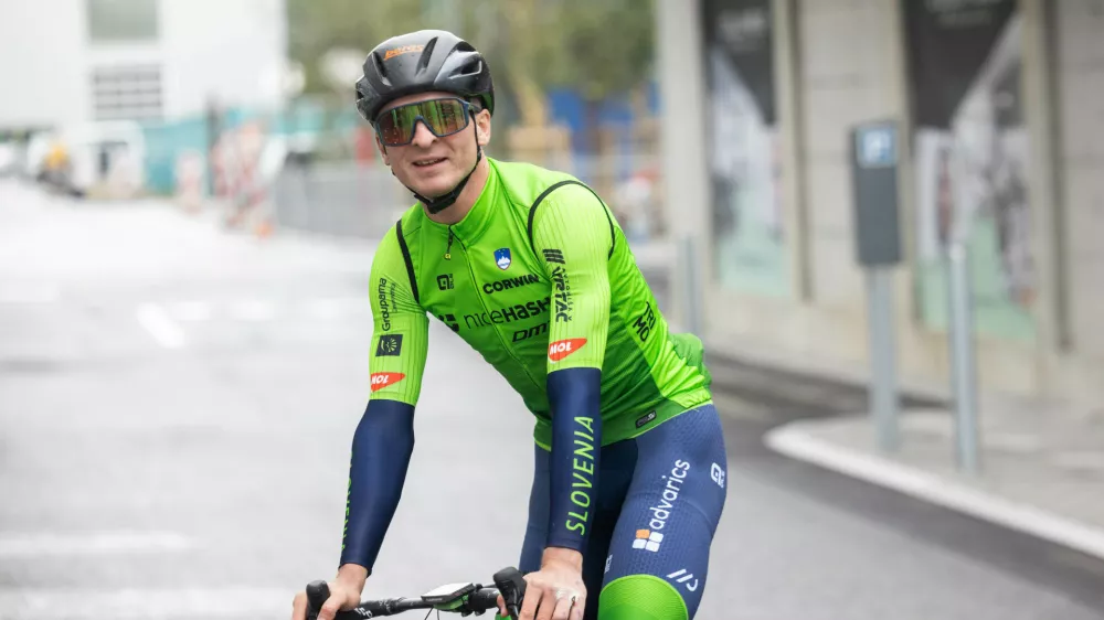 Jaka Primozic of Slovenia prior to the 97th UCI Cycling World Championships Zurich 2024, Men's Elite Road Race a 273.9km one day race from Winterthur to Zurich on September 29, 2024 in Winterthur, Switzerland. Photo by Vid Ponikvar / Sportida