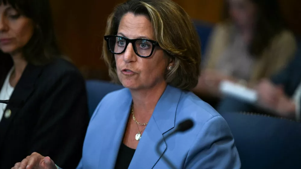 FILE PHOTO: Deputy Attorney General Lisa Monaco speaks at a meeting of the Department of Justice's Election Threats Task Force at the Justice Department in Washington, U.S., September 4, 2024. REUTERS/Annabelle Gordon/File Photo