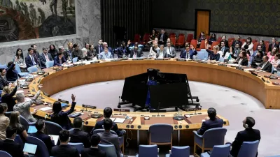 Members of the United Nations Security Council vote against a resolution by Russia and China to delay by six months the reimposition of sanctions on Iran during the 80th U.N. General Assembly in New York City, U.S., September 26, 2025. REUTERS/Eduardo Munoz