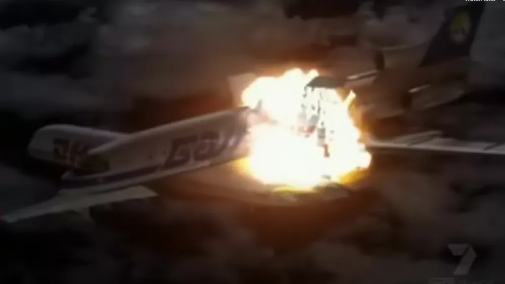 Simulacija letalske nesreč Baškirian Airlinesa in letala DHL. Vir: youtube