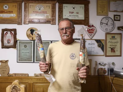 23.9.2025 - Jože Petkovšek- predsednik društva ljubiteljev salam in salamar Foto: Luka Cjuha