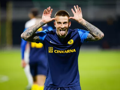 Celje, Stadion Z'dezele.Tekma prvega kroga nogometne konferencne lige med ekipama NK Celje in AEK Atene.Strelec vseh treh zadetkov za Celje Franko Kovacevic.