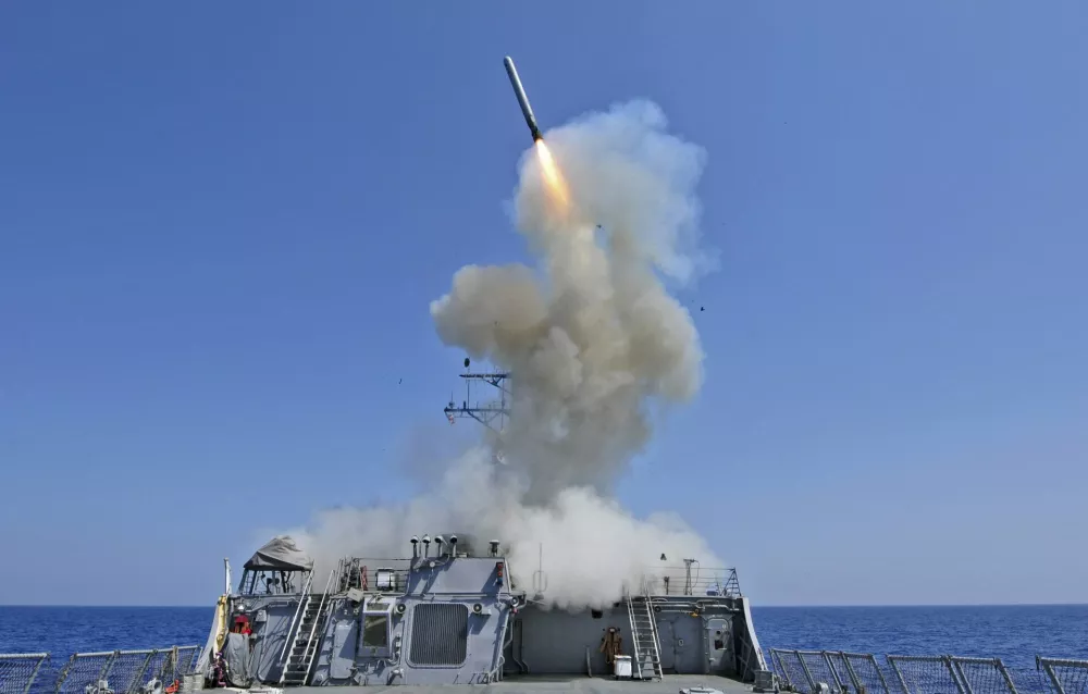 ﻿The guided-missile destroyer USS Barry launches a Tomahawk cruise missile from the ship's bow in the Mediterranean Sea in this U.S. Navy handout photo taken March 29, 2011. Barry is one of four U.S. destroyers currently deployed in the Mediterranean Sea equipped with long-range Tomahawk missles that could potentially be used to strike Syria, according to officials.  REUTERS/Jonathan Sunderman/U.S. Navy/Handout/Files  (ITALY - Tags: MILITARY POLITICS CIVIL UNREST) FOR EDITORIAL USE ONLY. NOT FOR SALE FOR MARKETING OR ADVERTISING CAMPAIGNS