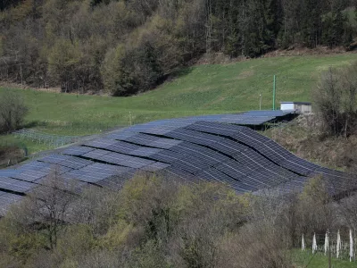 3.4.2025 - Sončna elektrarna - Svibno - vas Počakovo - sončna elektrarna na kmetijskem zemljiščuFoto: Luka Cjuha