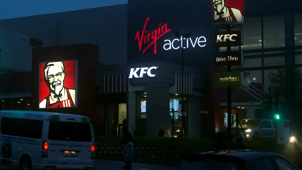 ﻿A KFC store is seen next door to a Virgin Active gym in Hillcrest, South Africa September 28, 2017. REUTERS/Rogan Ward