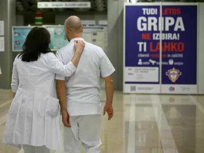 Gripa - 09.01.2024 – opozorilna stavka zdravnikov in zobozdravnikov - zdravniki in zobozdravniki zaradi neuresničenih zavez vlade iz že sklenjenih sporazumov opozorilno stavkali. protest //FOTO: Nik Erik Neubauer 