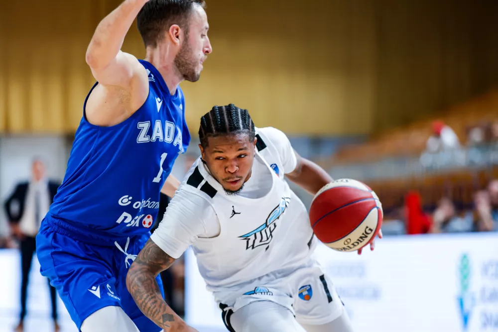 Wendell Green of Ilirija in action during AdmiralBet ABA League 2025/2026 basketball match between Ilirija and Zadar in Tivoli Hall, Ljubljana, Slovenia on October 12, 2025