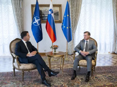 Robert GolobMark Rutte13.10.2025 - Uradni obisk generalnega sekretarja zveze NATOFOTO: Nik Erik Neubauer