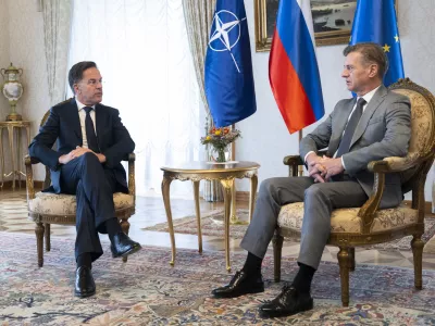 Robert GolobMark Rutte13.10.2025 - Uradni obisk generalnega sekretarja zveze NATOFOTO: Nik Erik Neubauer