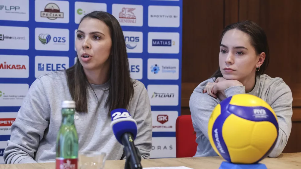 Saša Planinšec, Lorena Lorber Fijok- 07.05. 2025 - novinarska konferenca odbojkarskih reprezentanc//FOTO: Jaka Gasar