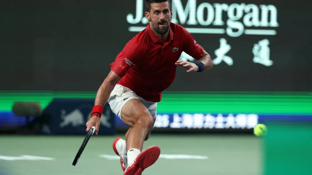 Tennis - ATP Masters 1000 - Shanghai Masters - Qizhong Forest Sports City Arena, Shanghai, China - October 3, 2025 Serbia's Novak Djokovic in action during his round of 64 match against Croatia's Marin Cilic REUTERS/Go Nakamura