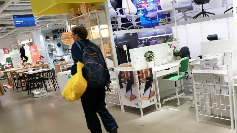 A person walks in an Ikea city store in Stockholm, Sweden, October 15, 2025. REUTERS/Tom Little