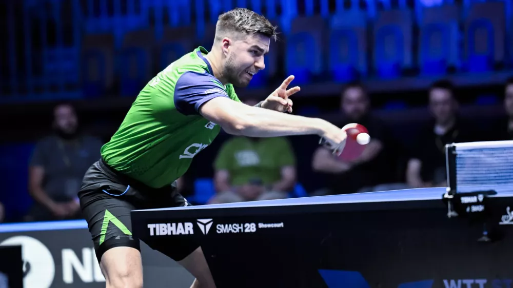 22.06.2025 - polfinale: Darko Jorgić VS Felix Lebrun, domači namiznoteniški turnir WTT Star Contender v Ljubljani FOTO: Nik Erik Neubauer