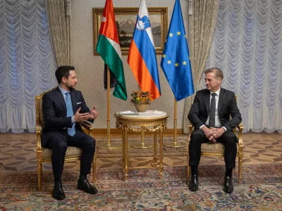 Brdo pri Kranju, kongresni center BrdoIzjava za medije predsednika vlade Roberta Goloba ob uradnem obisku jordanskega kralja Abdulaha II.