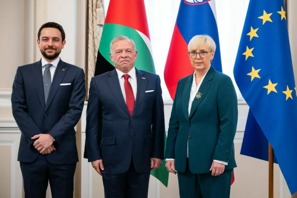 Sprejem za jordanskega kralja Abdulaha II. ter njegovega prestolonaslednika, princa Huseina bin Abdulaha II pri predsednici republike Nataši Pirc Musar. Foto: sta