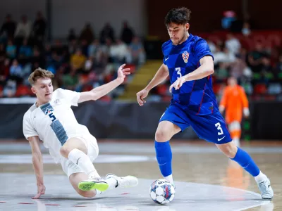 Ljubljana, Dvorana Kodeljevo.Futsalska pripravljalna tekma:Slovenija - Hrvaska.