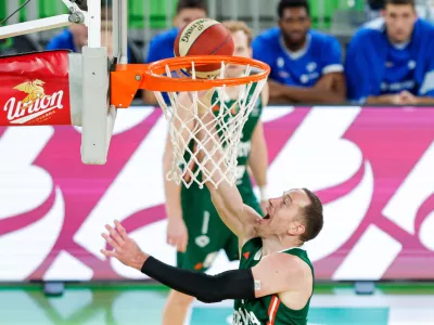 David Škara during ABA League 2025/2026 basketball match between Cedevita Olimpija (SLO) and Zadar (CRO) in SRC Stozice, Ljubljana, Slovenia on October 19th, 2025.