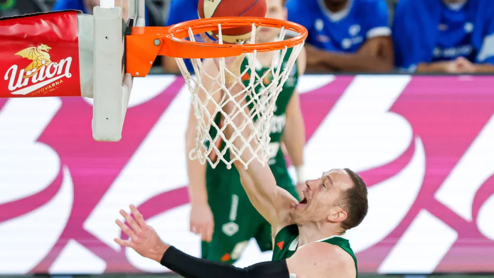 David Škara during ABA League 2025/2026 basketball match between Cedevita Olimpija (SLO) and Zadar (CRO) in SRC Stozice, Ljubljana, Slovenia on October 19th, 2025.