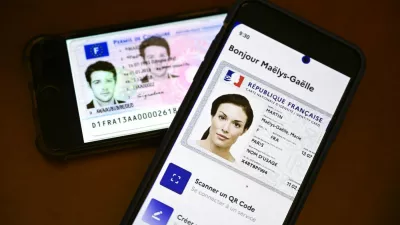 Illustration picture shows a driver license and a digital French identity card, on a phone on May 22, 2023 in Paris, France. France has set its sights on creating a digital version of driving licences, according to French media reports. The licences will be stored via an app on smartphones that can be accessed even without an internet connection. A trial of the new system will take place in the latter half of 2023 in three French departments, with the government hoping to introduce the e-licences nationwide before the 2024 European elections. Victor Joly/ABACAPRESS.COM,Image: 778432444, License: Rights-managed, Restrictions:, Model Release: noFoto: Profimedia