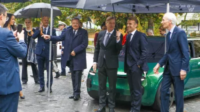 Zoran Jankovć, Francoski predsednik Emmanuel Macron, Predsednik vlade Robert Golob 21.10.2025 - delovni obisk Emmanuel Macron Francoski predsednik v Ljubljani - ROG - Foto: Luka Cjuha