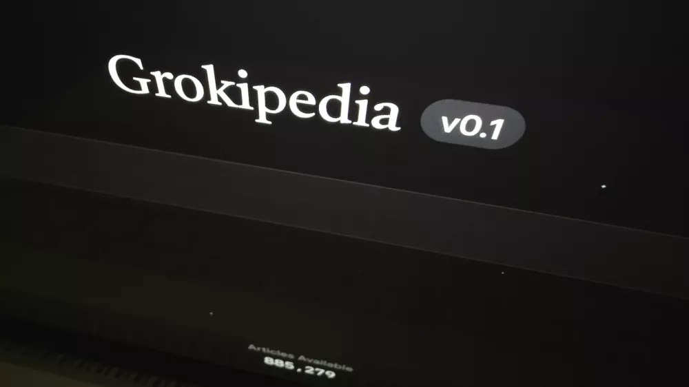 29 October 2025, ---: Grokipedia homepage is displayed on a laptop screen. Elon Musk launched Grokipedia to compete with Wikipedia. Photo: Andre M. Chang/ZUMA Press Wire/dpa