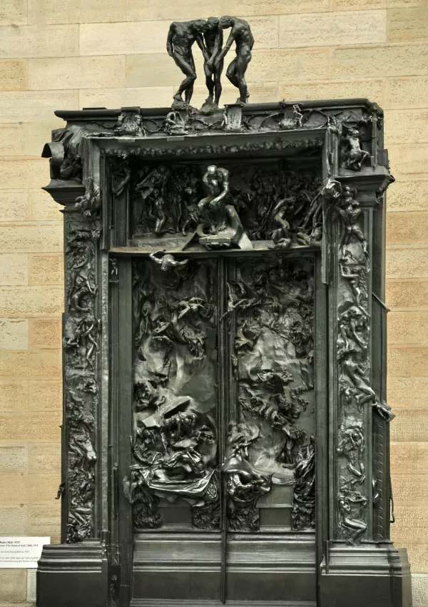 Rodinova Bronasta vrata Pekla (La Porte de l'Enfer, 1880–1917) je monumentalni projekt, naročen za pariški muzej Decorative Arts, ki pa ga umetnik ni povsem dokončal. / Foto: Wikipedija / Roland Fischer