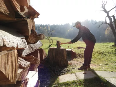 sekanje drv / Foto: Katja Petrovec