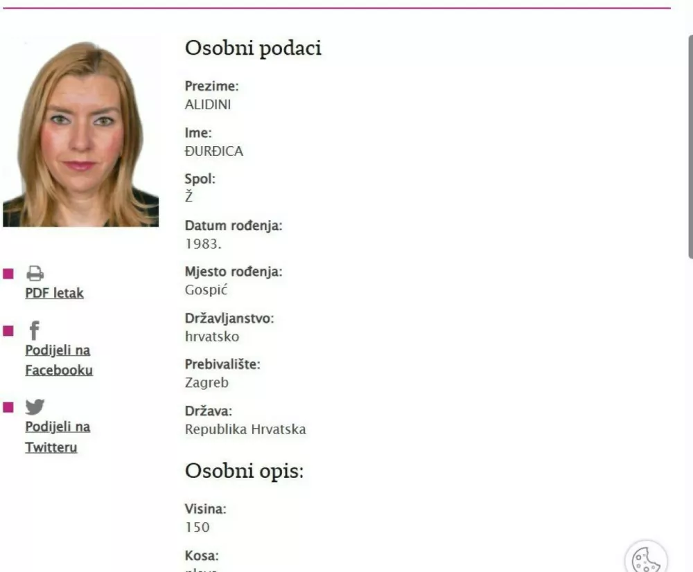 Pogrešano Đurđico Alidini so našli mrtvo. Umoril naj bi jo mož. 