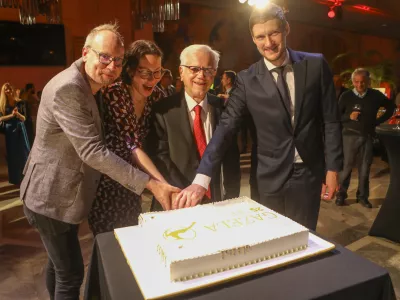 DOCENTRIC, Jurij Leskovec, ANA GLIGORIJEVIĆ, Bogomir Strašek, Simon Mesec23.10.2025 - Gazela 2025 - sklepna prireditev Slovenska gazela 2025 v organizaciji časnika Dnevnik, slavnostna razglasitev zlate Gazele za leto 2025. Cankarjev dom //FOTO: Luka Cjuha