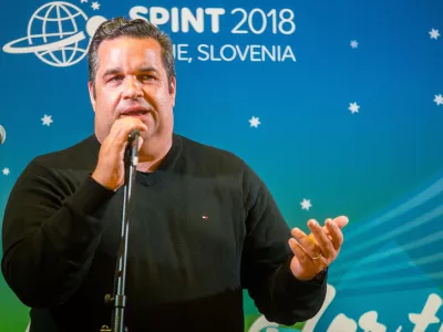 Gorazd Vecko during Award ceremony at Day 4 of 15th Slovenia Open - Thermana Lasko 2018 Table Tennis for the Disabled, on May 12, 2018, in Dvorana Tri Lilije, Lasko, Slovenia. Photo by Vid Ponikvar / Sportida