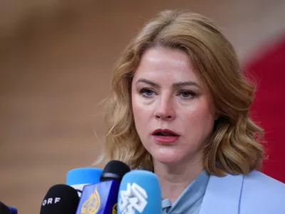 FILE PHOTO: Latvia's prime minister, Evika Silina, attends the Euro Summit in Brussels, Belgium, October 23, 2025. REUTERS/Yves Herman/File Photo