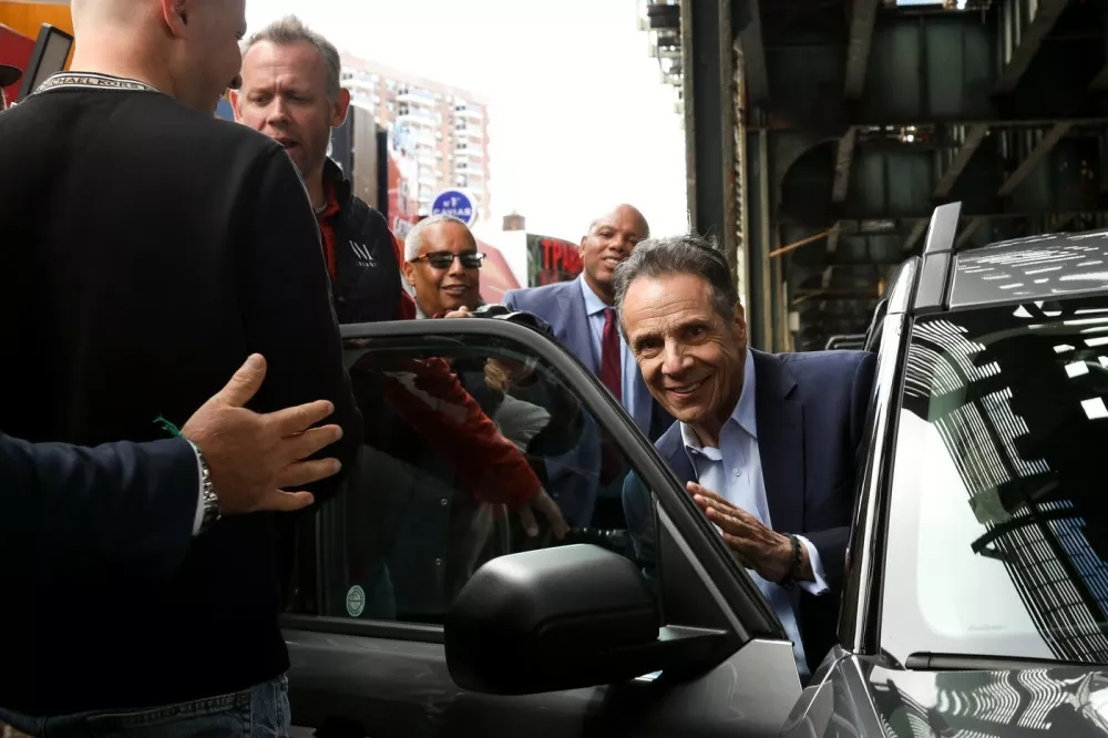 Days after formally endorsing his candidacy for mayor of New York City, Council Member Vernikov met with former Governor Cuomo in Brighton Beach at Oceanview Cafe. Taken on October 31, 2025 in Brooklyn, New York.,Image: 1049603924, License: Rights-managed, Restrictions: *** World Rights ***, Model Release: no