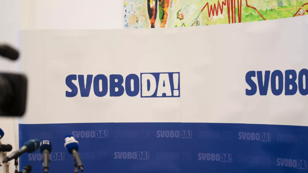 08.03.2025 izjava za medije ob robu zasedanja sveta stranke Gibanje SvobodaFOTO: Nik Erik Neubauer