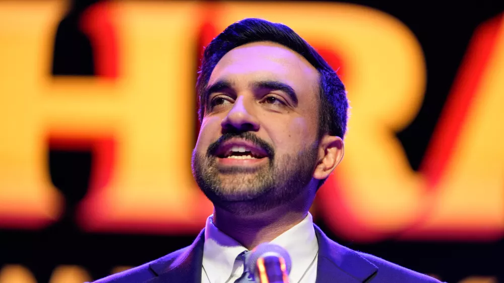 Zohran Mamdani speaks after winning the mayoral election, Tuesday, Nov. 4, 2025, in New York. (AP Photo/Yuki Iwamura)