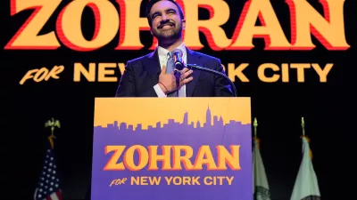 Zohran Mamdani speaks during a victory speech at a mayoral election night watch party, Tuesday, Nov. 4, 2025, in New York. (AP Photo/Yuki Iwamura)