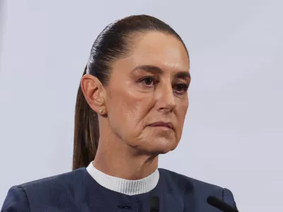 Mexico's President Claudia Sheinbaum attends a press conference at the National Palace in Mexico City, Mexico, November 3, 2025. REUTERS/Henry Romero