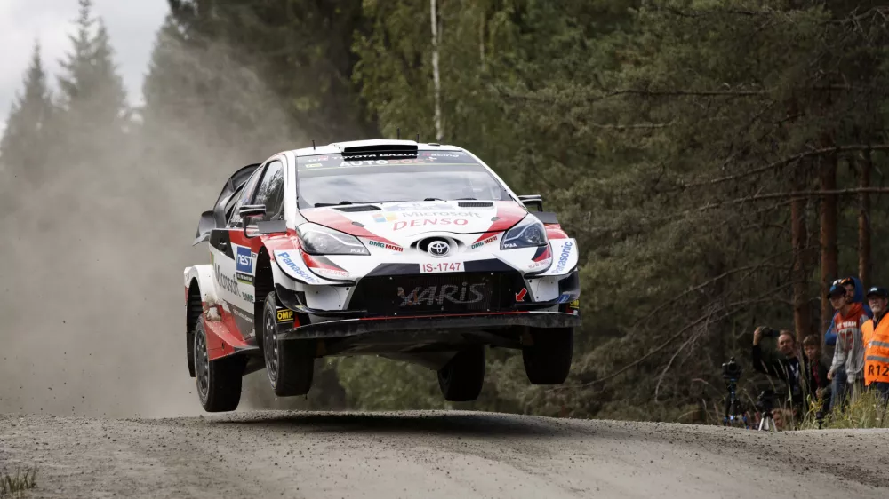 ﻿Ott Tanak competes during Ruuhimaki shakedown in Neste Rally in Jyvaskyla, Finland, August 4, 2019. Lehtikuva / Roni Rekomaa via REUTERS ATTENTION EDITORS - THIS IMAGE WAS PROVIDED BY A THIRD PARTY. NOT FOR USE BY REUTERS THIRD PARTY DISTRIBUTORS. NO THIRD PARTY SALES. FINLAND OUT