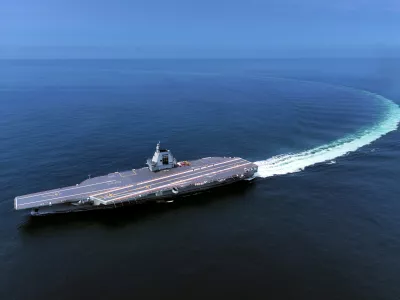 FILE - In this photo released by Xinhua News Agency, China's third conventionally powered aircraft carrier, the Fujian, conducts a maiden sea trial on May 7, 2024. (Ding Ziyu/Xinhua via AP, File)